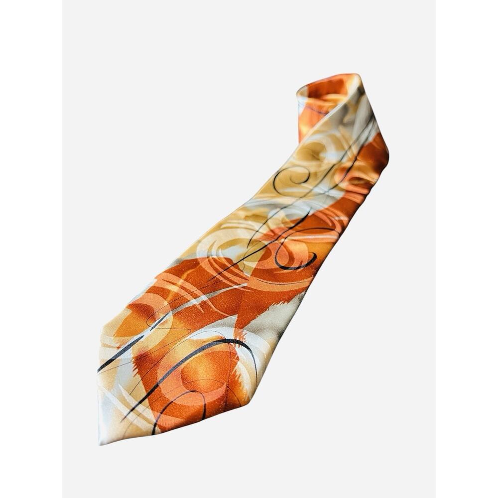 J. GARCIA Men's 100% Silk Tie ~ Orange ~ Mesa ~ Collection #63